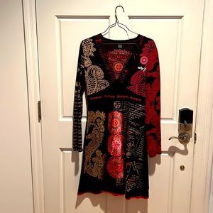 Desigual Red Print Dress